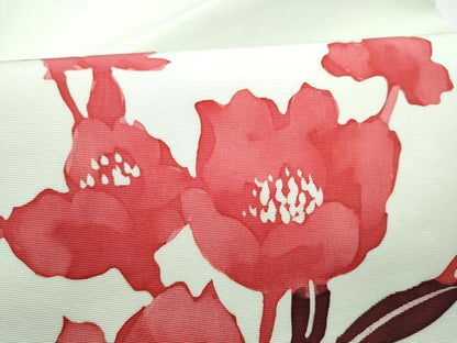 平和屋着物●塩瀬　九寸名古屋帯　ろうけつ染　舞花文　正絹　逸品　CABH4865hy