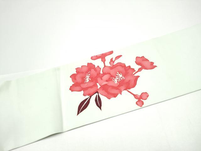 平和屋着物●塩瀬　九寸名古屋帯　ろうけつ染　舞花文　正絹　逸品　CABH4865hy