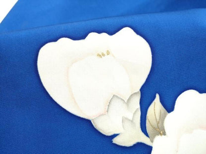 平和屋着物●塩瀬　九寸名古屋帯　ろうけつ染　枝椿　正絹　逸品　CABH4868hy