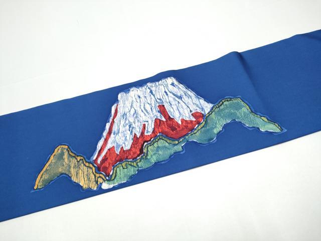 平和屋着物●塩瀬　九寸名古屋帯　ろうけつ染　遠山樹林文　正絹　逸品　CABH4870hy