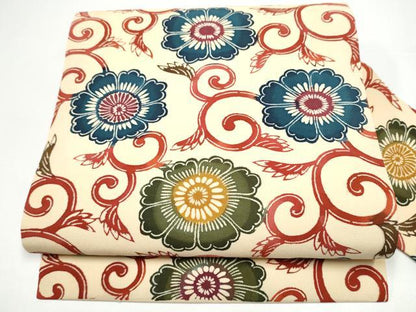 平和屋着物●全通柄　九寸名古屋帯　型染め　手ざしくさぞめ　花唐草文　正絹　逸品　CABH4872hy