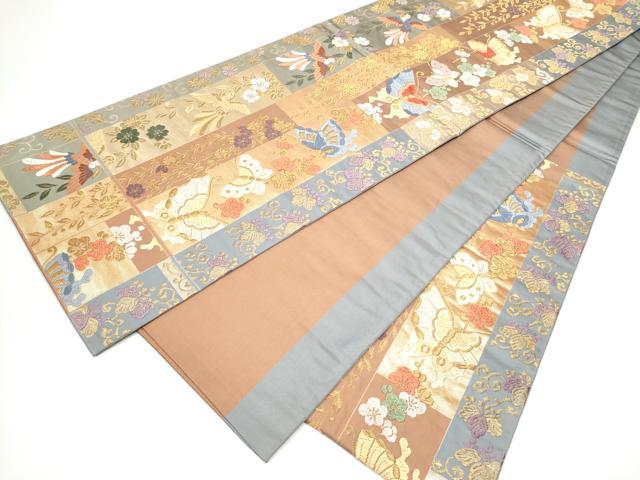 平和屋着物●六通柄袋帯　唐織　饗宴短冊文　金糸　正絹　逸品　CABH4879hy