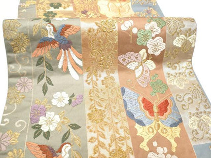 平和屋着物●六通柄袋帯　唐織　饗宴短冊文　金糸　正絹　逸品　CABH4879hy
