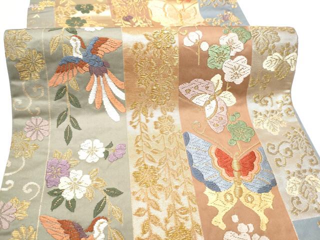 平和屋着物●六通柄袋帯　唐織　饗宴短冊文　金糸　正絹　逸品　CABH4879hy