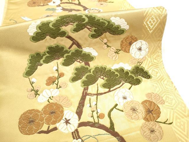 平和屋着物●六通柄袋帯　唐織　吉祥花文　金糸　正絹　逸品　CABH4882hy