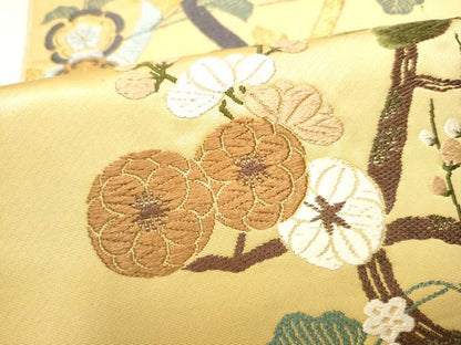 平和屋着物●六通柄袋帯　唐織　吉祥花文　金糸　正絹　逸品　CABH4882hy