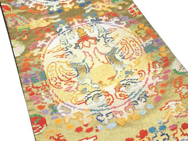 平和屋着物●六通柄袋帯　向かい鳥花文　金銀糸　正絹　逸品　CABH4889hy