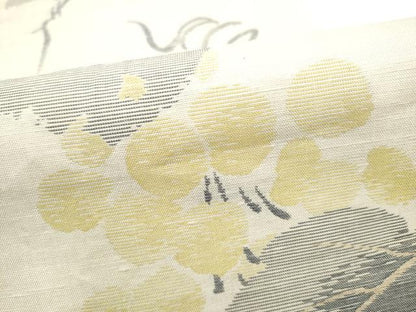 平和屋着物●六通柄　本袋帯　紬地　葡萄蔦の葉文　正絹　逸品　CABH4902hy