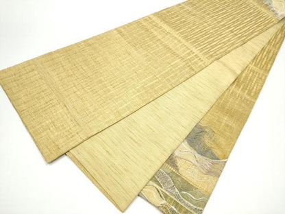 平和屋着物▽太鼓柄袋帯　スリーシーズン　春夏秋　櫛織　霞文　金銀糸　正絹　逸品　CABH4903hy