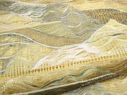 平和屋着物▽太鼓柄袋帯　スリーシーズン　春夏秋　櫛織　霞文　金銀糸　正絹　逸品　CABH4903hy