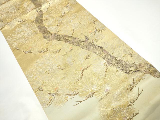 平和屋着物●六通柄袋帯　松寿菫風　金銀糸　正絹　逸品　CABH4905hy