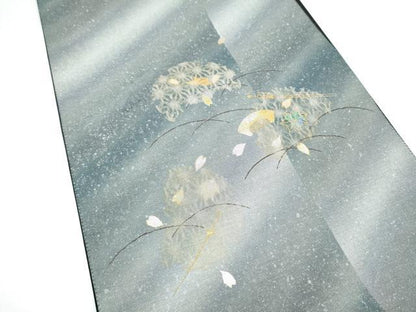 平和屋着物●太鼓柄袋帯　螺鈿箔　簪　櫛　雪輪舞花びら　金銀彩　やまと誂製　正絹　逸品　CABH4907hy