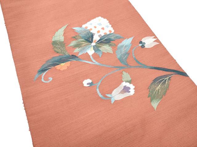 平和屋着物●太鼓柄袋帯　綴れ　更紗花文　金糸　正絹　逸品　CABH4910hy