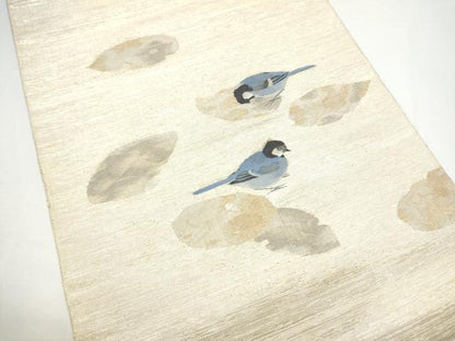 平和屋着物●太鼓柄袋帯　作家物　すくい織　深秋　金糸　正絹　逸品　CABH4913hy