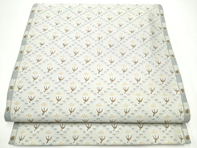 平和屋着物●両面　全通柄袋帯　紹巴織　菱花文　正絹　逸品　CABH4919hy