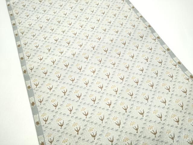 平和屋着物●両面　全通柄袋帯　紹巴織　菱花文　正絹　逸品　CABH4919hy