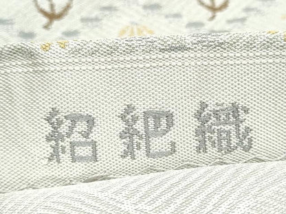 平和屋着物●両面　全通柄袋帯　紹巴織　菱花文　正絹　逸品　CABH4919hy
