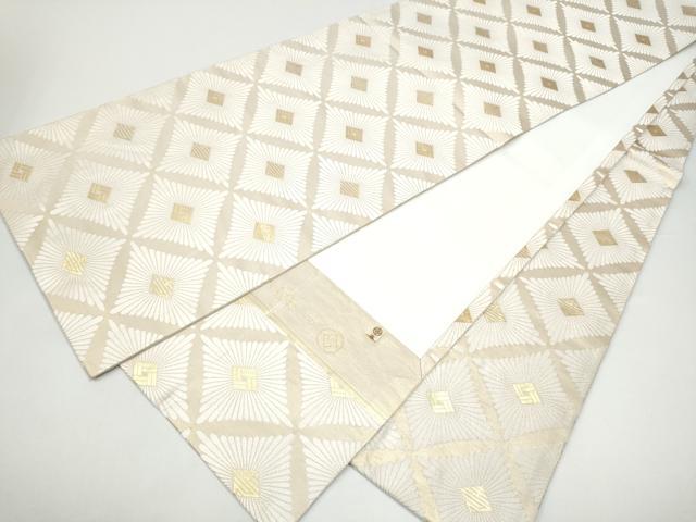 平和屋着物●東京井筒工芸謹製　全通柄袋帯　菱松葉文　金糸　正絹　逸品　CABH4920hy