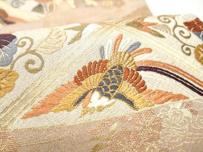 平和屋着物●六通柄袋帯　唐織　九百綴れ　慶長小袖　金糸　正絹　逸品　CABH4934hy