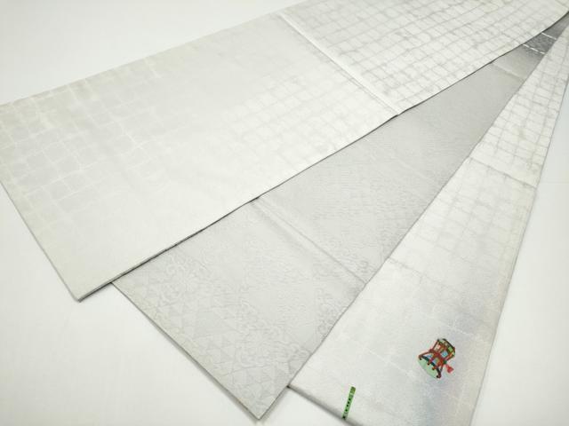 平和屋着物●太鼓柄袋帯　パッチワーク　人物文　金通し地　正絹　逸品　CABH4936hy