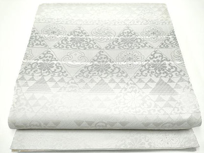平和屋着物●太鼓柄袋帯　パッチワーク　人物文　金通し地　正絹　逸品　CABH4936hy