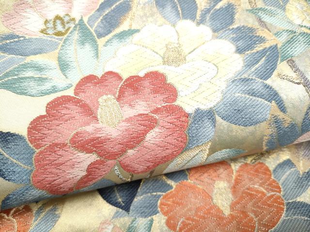 平和屋着物●六通柄袋帯　花鳥文　金糸　引箔　正絹　逸品　CABH4940hy