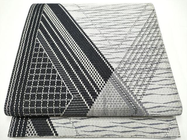 平和屋着物●両面　全通柄袋帯　幾何学文様　正絹　逸品　CABH4941hy