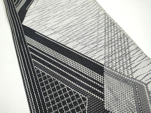 平和屋着物●両面　全通柄袋帯　幾何学文様　正絹　逸品　CABH4941hy