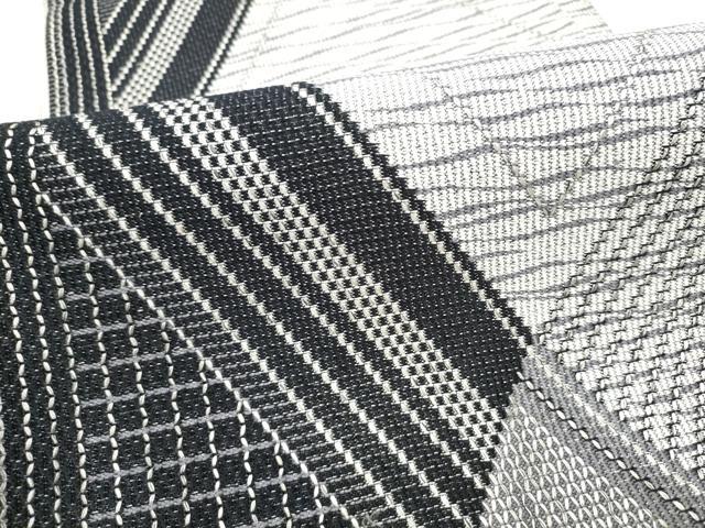 平和屋着物●両面　全通柄袋帯　幾何学文様　正絹　逸品　CABH4941hy