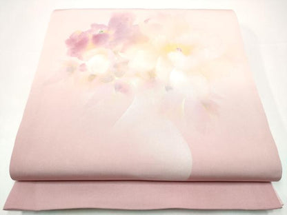 平和屋着物●塩瀬　太鼓柄袋帯　作家物　陶器花文　金彩　正絹　逸品　CABH4942hy