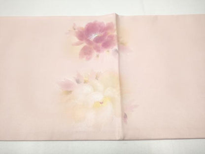 平和屋着物●塩瀬　太鼓柄袋帯　作家物　陶器花文　金彩　正絹　逸品　CABH4942hy
