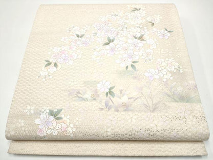 平和屋着物●太鼓柄袋帯　舞桜文　金銀彩　正絹　逸品　CABH4943hy