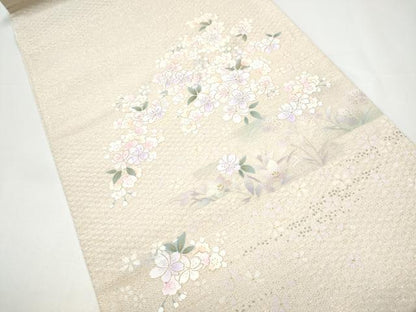 平和屋着物●太鼓柄袋帯　舞桜文　金銀彩　正絹　逸品　CABH4943hy