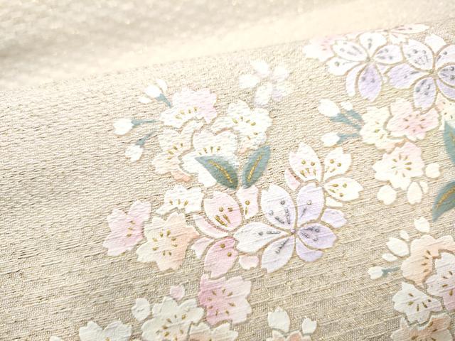 平和屋着物●太鼓柄袋帯　舞桜文　金銀彩　正絹　逸品　CABH4943hy