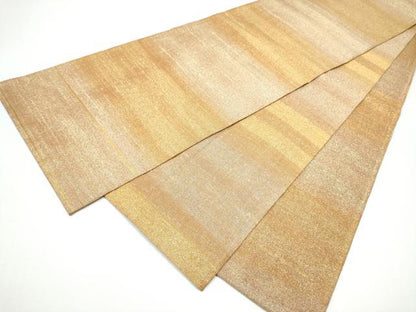 平和屋着物●桝屋高尾　(ねん金綴錦)　全通柄袋帯　段霞文　金糸　正絹　逸品　CABH4954hy