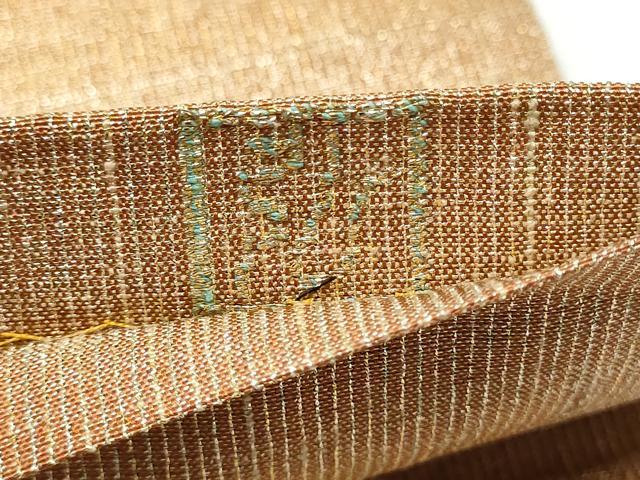 平和屋着物●桝屋高尾　(ねん金綴錦)　全通柄袋帯　段霞文　金糸　正絹　逸品　CABH4954hy