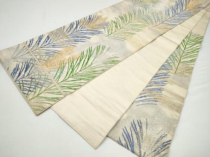 平和屋着物●西陣　環美術織物　六通柄　本袋帯　松葉文　金銀糸　正絹　逸品　CABH4958hy