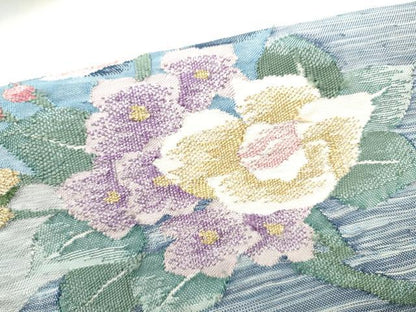 平和屋着物●太鼓柄袋帯　すくい織　枝花文　金銀糸　正絹　逸品　CABH4959hy