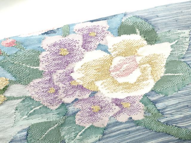 平和屋着物●太鼓柄袋帯　すくい織　枝花文　金銀糸　正絹　逸品　CABH4959hy