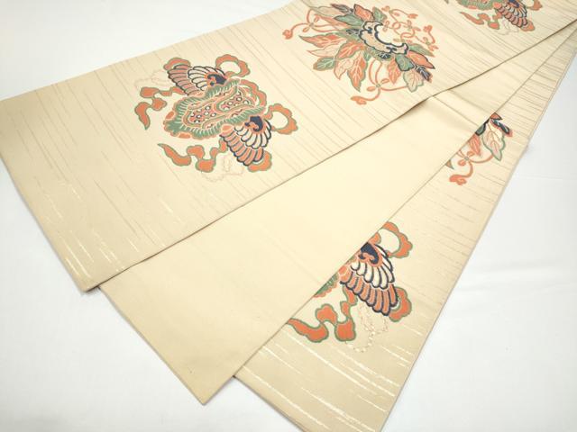 平和屋着物●全通柄　本袋帯　手織　飛鳥　金糸　正絹　逸品　CABH4963hy