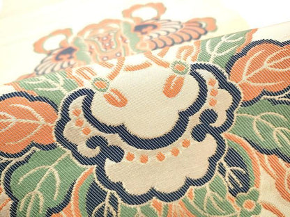 平和屋着物●全通柄　本袋帯　手織　飛鳥　金糸　正絹　逸品　CABH4963hy