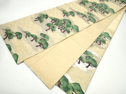 平和屋着物●本加賀友禅作家　木村雨山　六通柄袋帯　兼六瑞松　金糸　正絹　逸品　CABH4965hy