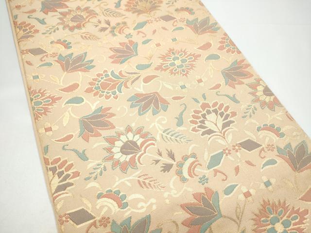 平和屋着物●織物一筋名門　織悦　全通柄　本袋帯　更紗花唐草文　金糸　正絹　逸品　CABH4974hy
