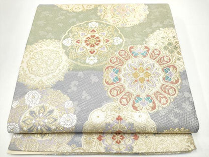 平和屋着物●六通柄袋帯　唐織　正倉院花文　金糸　正絹　逸品　CABH4988hy