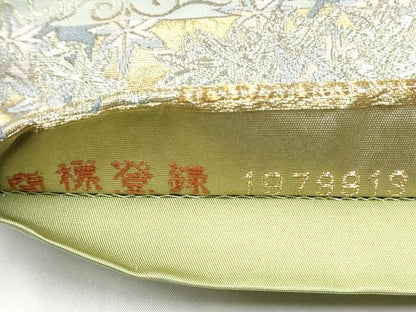 平和屋着物●六通柄袋帯　唐織　流水花文　金銀糸　正絹　逸品　CABH4994hy