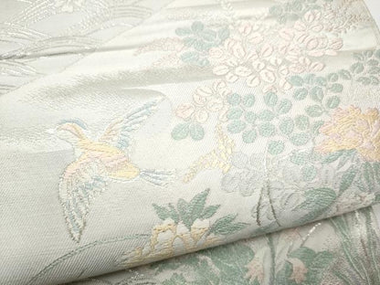 平和屋着物●六通柄袋帯　花鳥文　金銀糸　正絹　逸品　CABH4995hy