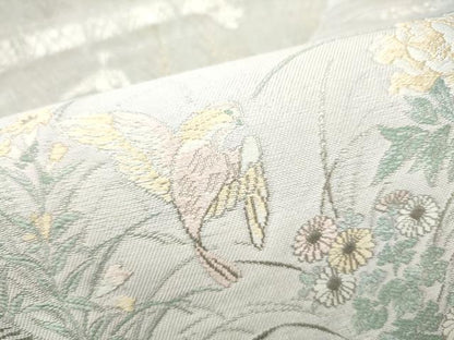 平和屋着物●六通柄袋帯　花鳥文　金銀糸　正絹　逸品　CABH4995hy