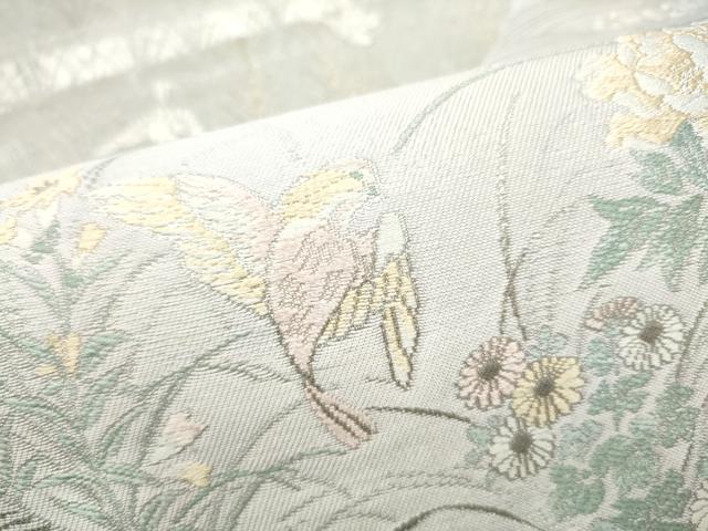 平和屋着物●六通柄袋帯　花鳥文　金銀糸　正絹　逸品　CABH4995hy