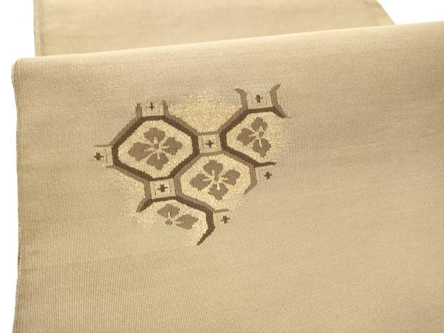 平和屋着物●爪掻き本綴れ　太鼓柄袋帯　蜀江花文　金糸　正絹　逸品　CABH4998hy