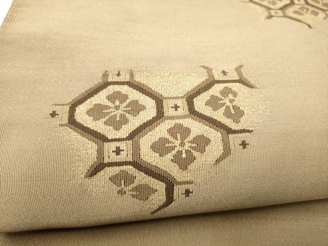 平和屋着物●爪掻き本綴れ　太鼓柄袋帯　蜀江花文　金糸　正絹　逸品　CABH4998hy